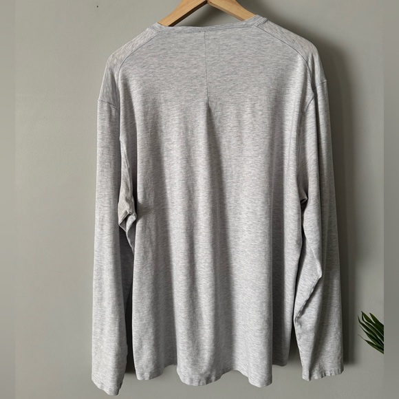 Lululemon 5 Year Basic Long Sleeve Henley Heathered Core Ultra Light Grey XL - Picture 4 of 12